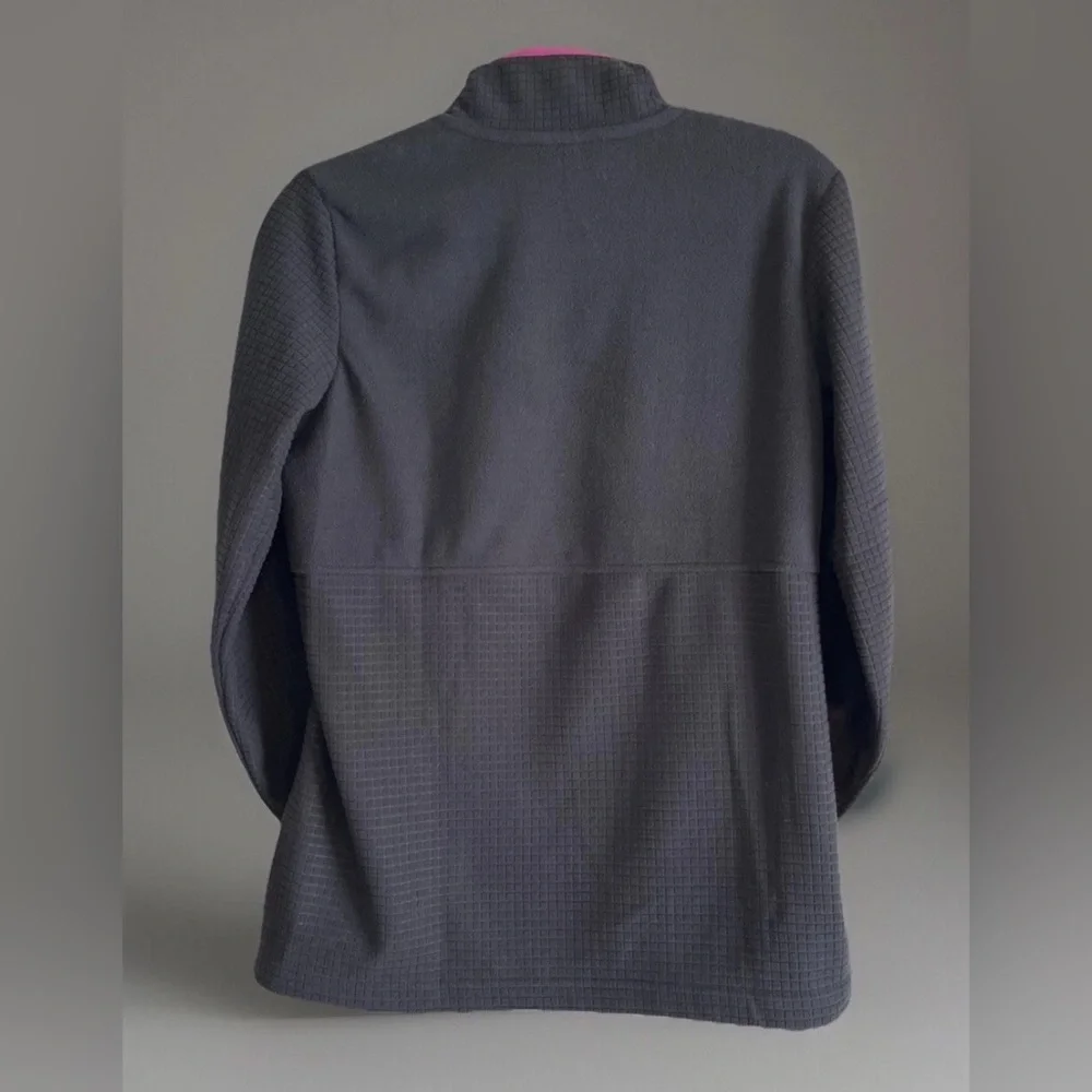 Lands End Jacket Womens S Small 6 - 8 Black Pink Zip Fleece Hiking Outdoors - Picture 2 of 8